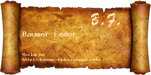 Baumer Fedor névjegykártya